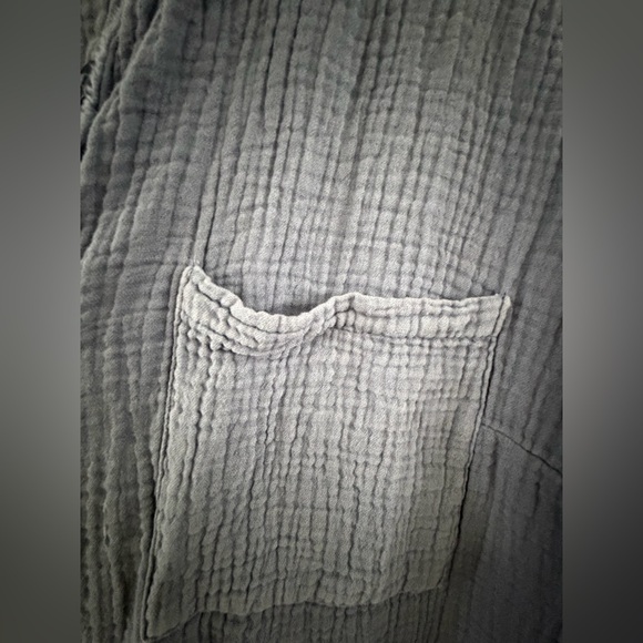 Belle by Kim Gravel Blue Button Down Gauze Shirt - Picture 5 of 5